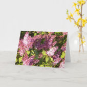 Het mooie Paarse Wenskaart van Seringen Kaart (Gele Bloem)