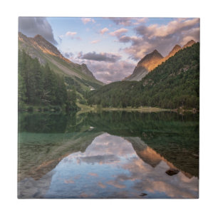 Het mooie Palpuogna-meer Zwitserse Alpen Tegeltje