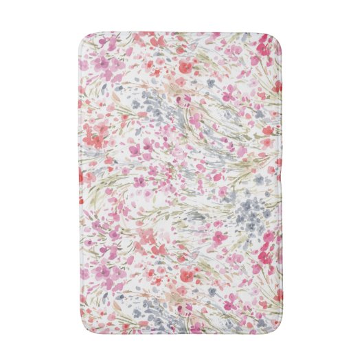 Het mooie patroon van de Waterverf van Wildflower Badmat (Voorkant Verticaal)