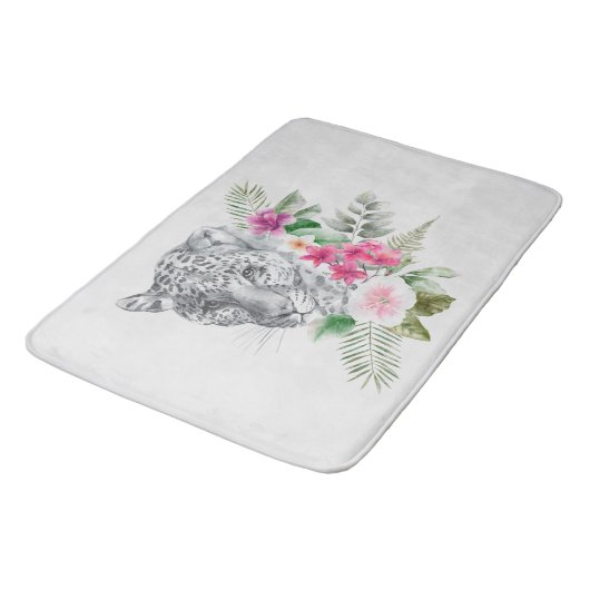 Het mooie portret van de Leopard-kop in de Waterve Badmat (Gekanteld)