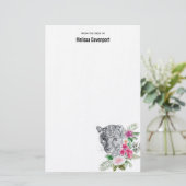 Het mooie portret van de Leopard-kop in de Waterve Briefpapier (Staand voorkant)