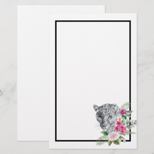 Het mooie portret van de Leopard-kop in de Waterve Briefpapier (Voorkant / Achterkant)