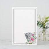 Het mooie portret van de Leopard-kop in de Waterve Briefpapier (Staand voorkant)