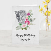 Het mooie portret van de Leopard-kop in de Waterve Kaart (Gele Bloem)