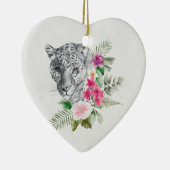 Het mooie portret van de Leopard-kop in de Waterve Keramisch Ornament (Rechts)