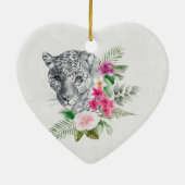 Het mooie portret van de Leopard-kop in de Waterve Keramisch Ornament (Achterkant)