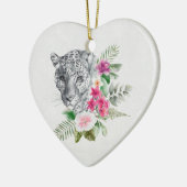 Het mooie portret van de Leopard-kop in de Waterve Keramisch Ornament (Links)