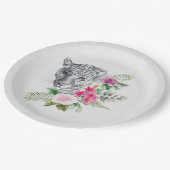 Het mooie portret van de Leopard-kop in de Waterve Papieren Bordje (Gekanteld)