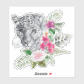 Het mooie portret van de Leopard-kop in de Waterve Sticker (Vel)