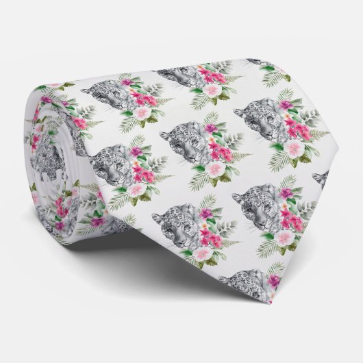 Het mooie portret van de Leopard-kop in de Waterve Stropdas (Opgerold)