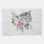 Het mooie portret van de Leopard-kop in de Waterve Theedoek (Horizontaal)