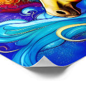 Het mooie portret van de regenboogpaard poster (Hoek)