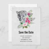 Het mooie portret van het Leopard Hoofd bewaart de Uitnodiging Briefkaart (Voorkant / Achterkant)