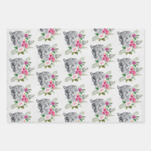 Het mooie portretpatroon van de Leopard Inpakpapier Vel