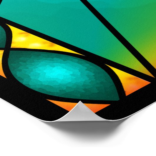 Het mooie Poster van het  van de Glas in lood van  (Hoek)