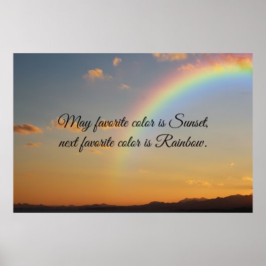 Het mooie Poster van Tranquil Sunset en Rainbow Qu (Voorkant)