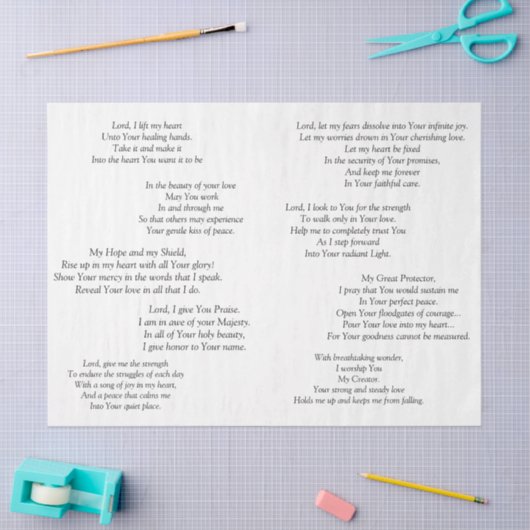 Het mooie Prayers Decoupage"-weefsel Tissuepapier (Craft)