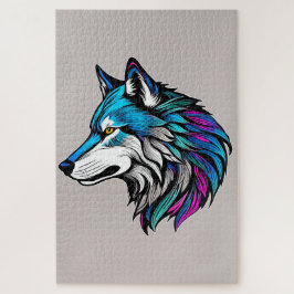 Het mooie profiel van een wolf legpuzzel
