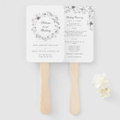 Het mooie programma Floral Sketched Wedding Handwaaier (Voorkant en achterkant)