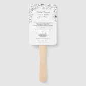 Het mooie programma Floral Sketched Wedding Handwaaier (Achterkant)