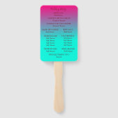 Het mooie programma Roze en Blue Ombre Wedding Handwaaier (Achterkant)