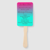 Het mooie programma Roze en Blue Ombre Wedding Handwaaier (Voorkant)