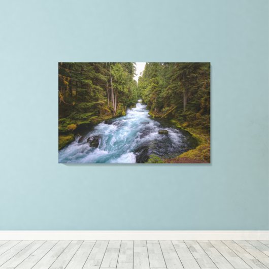 Het mooie Roaring-bos van bomen Canvas Afdruk (Insitu (Houten vloer))