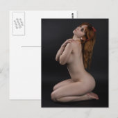 Het mooie rode hoofdmodel stelt fotografie voor briefkaart (Voorkant / Achterkant)