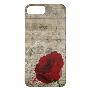 Het mooie rood nam muzieknotenwerveling langzaam Case-Mate iPhone case