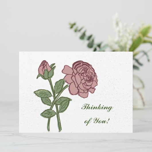 Het mooie Roos Floral Pattern denken aan jou! Kaart (Staand voorkant)