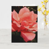 Het mooie Roze van de Perzik nam bloemen toe Kaart (Gele Bloem)