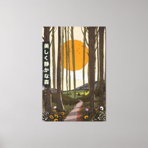 Het mooie stille bos canvas afdruk