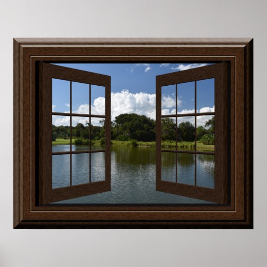 Het mooie Uitzicht van het raam van het schildluim Poster (Voorkant)