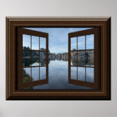 Het mooie Uitzicht van het raam van het schildluim Poster (Voorkant)