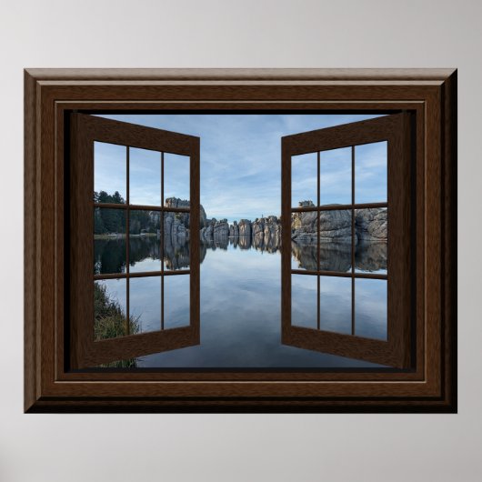 Het mooie Uitzicht van het raam van het schildluim Poster (Voorkant)