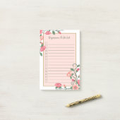 Het mooie vakje Floral wijnt om Lijst te doen Post-it® Notes (Op bureau)