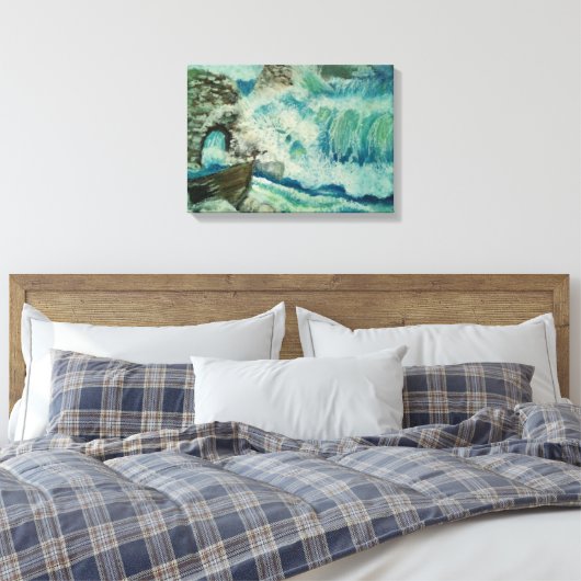 Het mooie van een sterk surf canvas afdruk (Insitu (Slaapkamer))