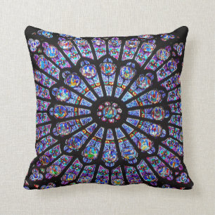 Het mooie venster Roos van Notre Dame Kussen