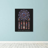 Het mooie Venster van het Roos van het Kathedraal Canvas Afdruk (Insitu (Houten vloer))