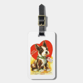 Het mooie Vintage Puppy van Valentijn Boston Bagagelabel
