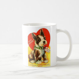 Het mooie Vintage Puppy van Valentijn Boston Koffiemok