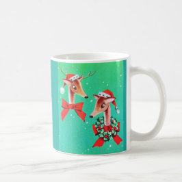Het mooie Vintage Rendier van het Midden van de Koffiemok