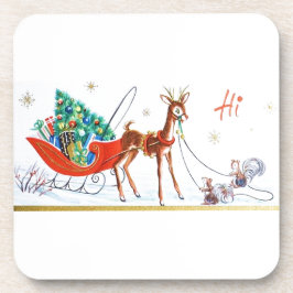 Het mooie Vintage Rendier van Mod. van het Midden Onderzetter