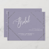 Het mooie Vrijgezellenfeest van Elegant Lavender Uitnodiging Briefkaart (Voorkant / Achterkant)