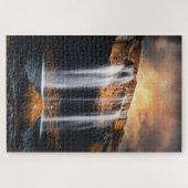 Het mooie watervallandschap legpuzzel (Horizontaal)