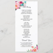 Het mooie Waterverf Floral Modern Wedding Programm Programmakaart (Achterkant)