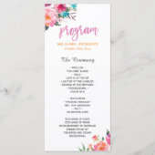 Het mooie Waterverf Floral Modern Wedding Programm Programmakaart (Voorkant)