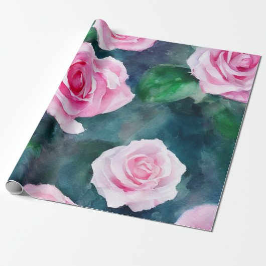 Het mooie Waterverf roze roze Collectie van Trendy Cadeaupapier (Uitgerold)