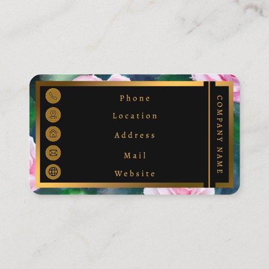 Het mooie Waterverf roze roze Collectie van Trendy Visitekaartje (Achterkant)