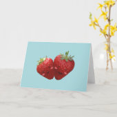 Het mooie Wenskaart van het Paar van de Aardbei Kaart (Gele Bloem)